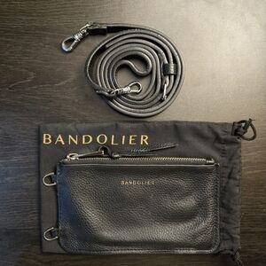 BANDOLIER MINIMAL POUCH Flat Zip Pouch in Black/Silver